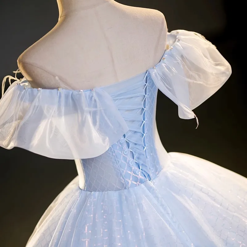 Uniformes de desempenho de coro, saias largas para solistas, novo relatório de outono 2025, vestidos de noite para exame de arte vocal para mulheres