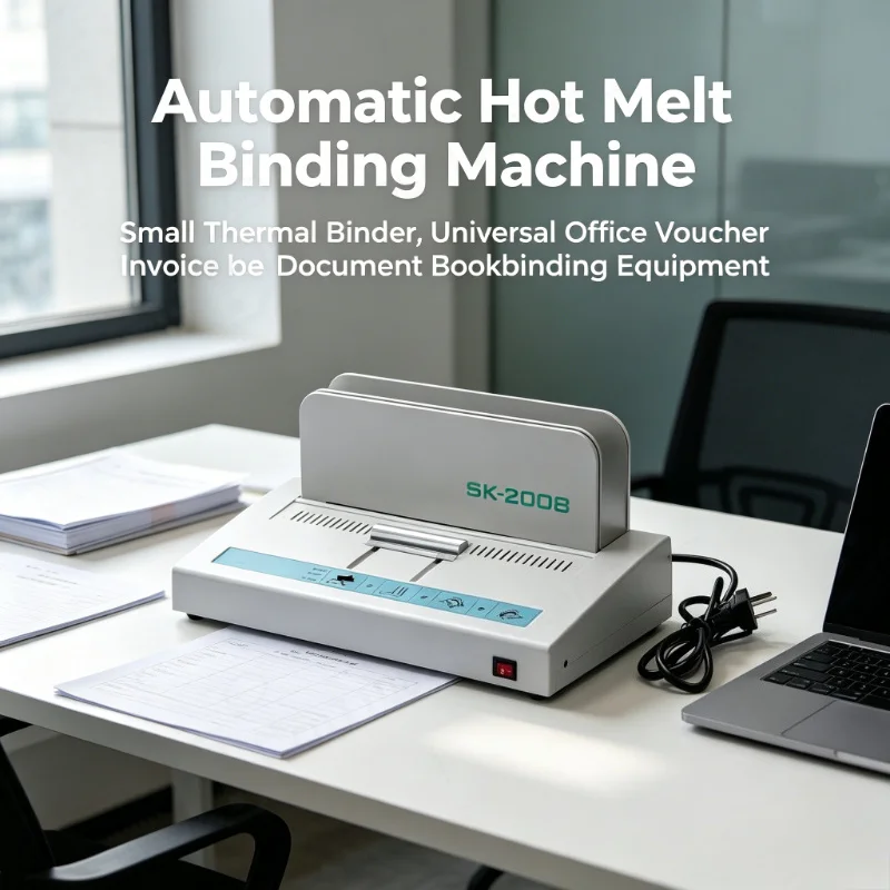 Automatic Hot Melt Binding Machine Small Thermal Binder Universal Office Voucher Invoice Document Bookbinding Equipment