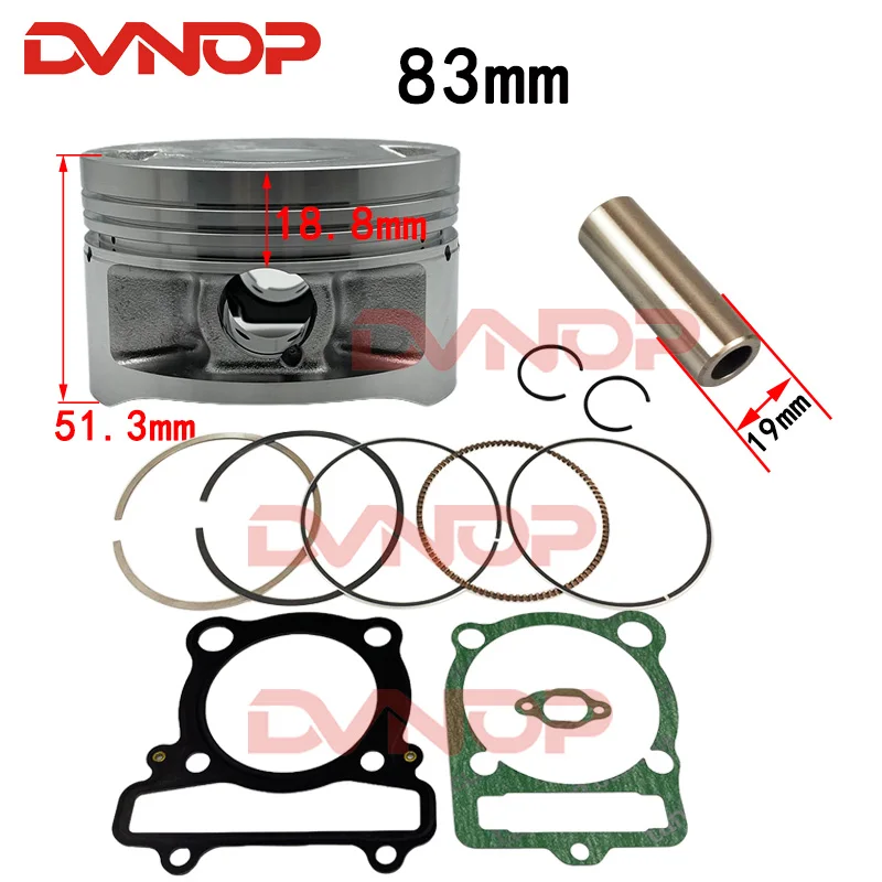 83mm Motorcycle Piston Gasket Kit For Yamaha Warrior 350 YFM350 YFM350X Grizzly 350 Moto-4 350