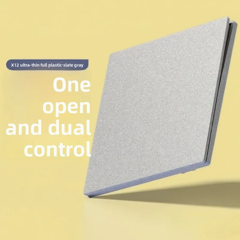 86 Type All Plastic Matte Gray Wall Switch Household Flush Mounted Socket Panel  Single Pole Double Pole Control