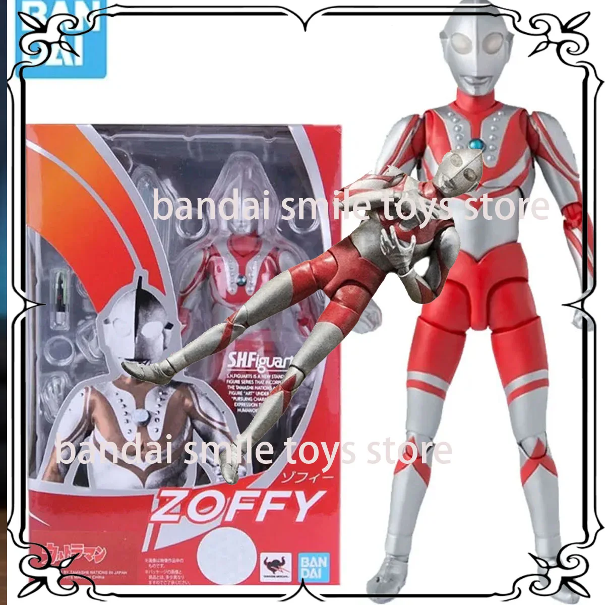Zoffy Ultraman Bandai Original SHF S.H.Figuarts articulaciones móviles Anime figuras de acción juguetes para niños regalos