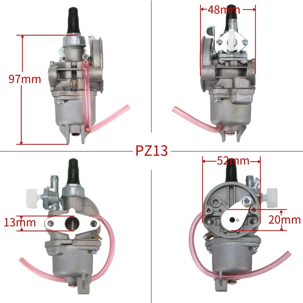 13mm PZ13 Motorcycle Carburetor For 2 Stroke 47cc 49cc  Engine Mini MotorBike Quad ATV Dirt Bike Carb