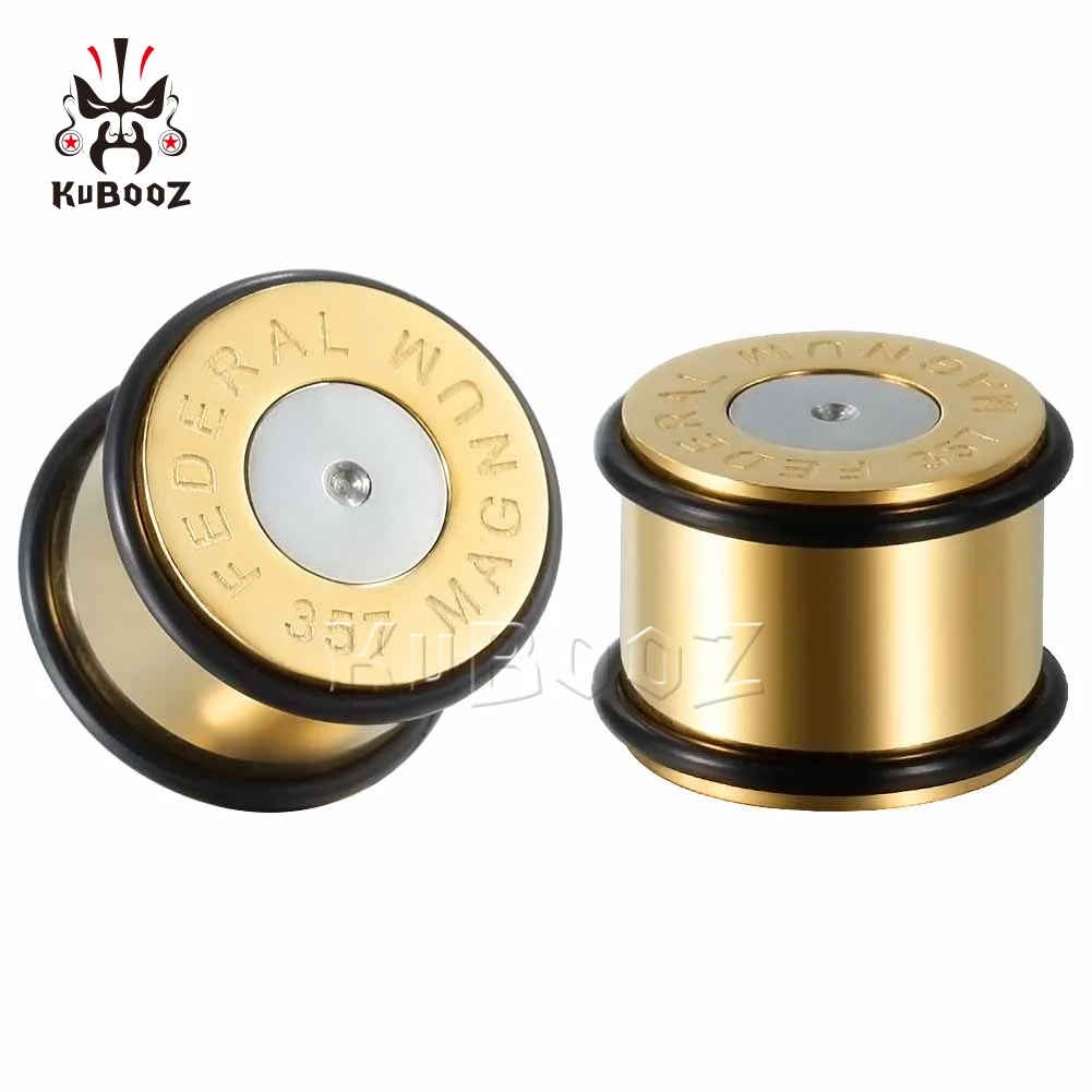 KUBOOZ Ear Piercing Plugs Tunnels Stretchers Stainless Steel Fashion Body Jewelry Expanders Gauges Earrings 6-25mm One Pair