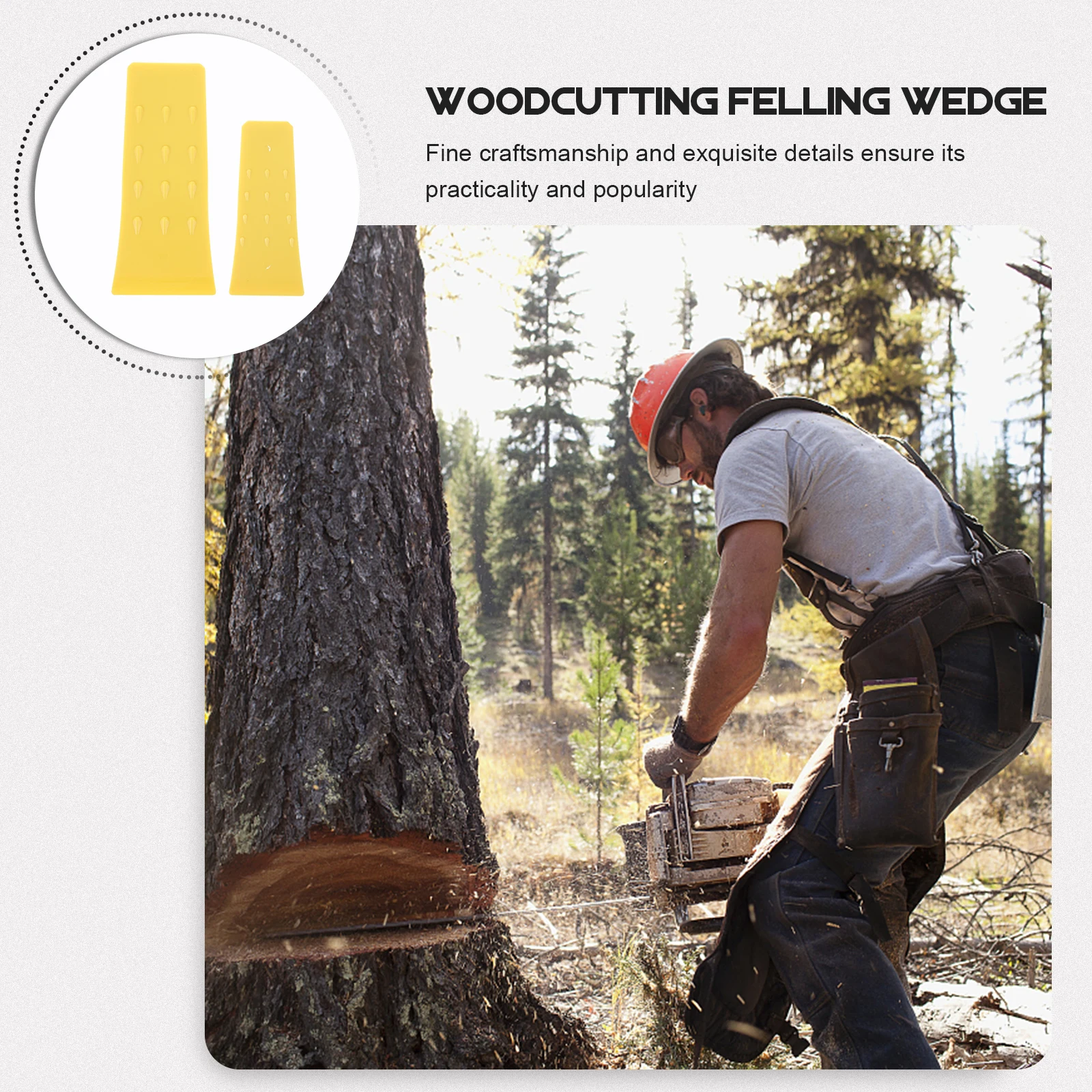 

4pcs 6inch 8inch Yellow Felling Wedges Tree Cutting Chainsaw Plastic Chock Woodcutting Tool Logging Supply H Tools