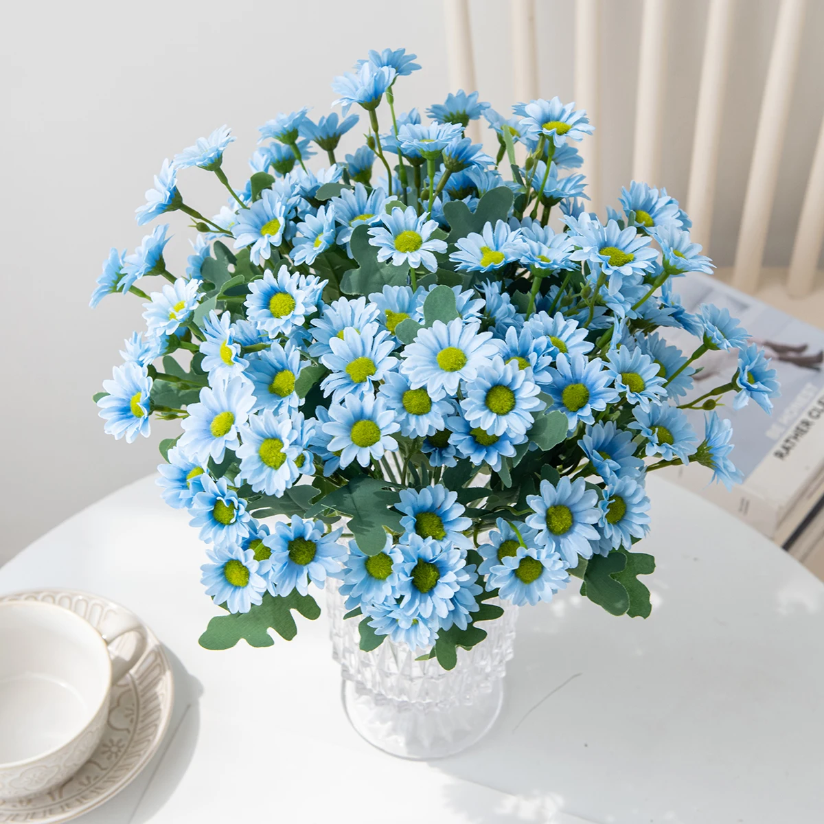 6 Stück Künstliche Blumen aus Seide, Gänseblümchen, Heimdekoration, Tischdekoration, Outdoor, Garten, Hochzeit, DIY, Brautstrauß, Hochwertige Requisiten – Detail 3