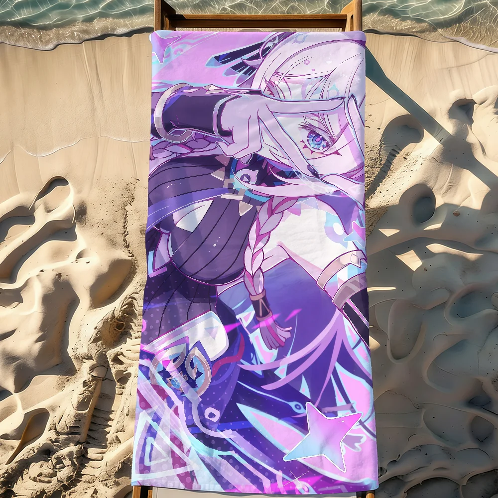 Game Genshin Citlali Impact Towel Sports Quick Dry Travel Camping Gear Sandproof Soft Light Large Beach Towel