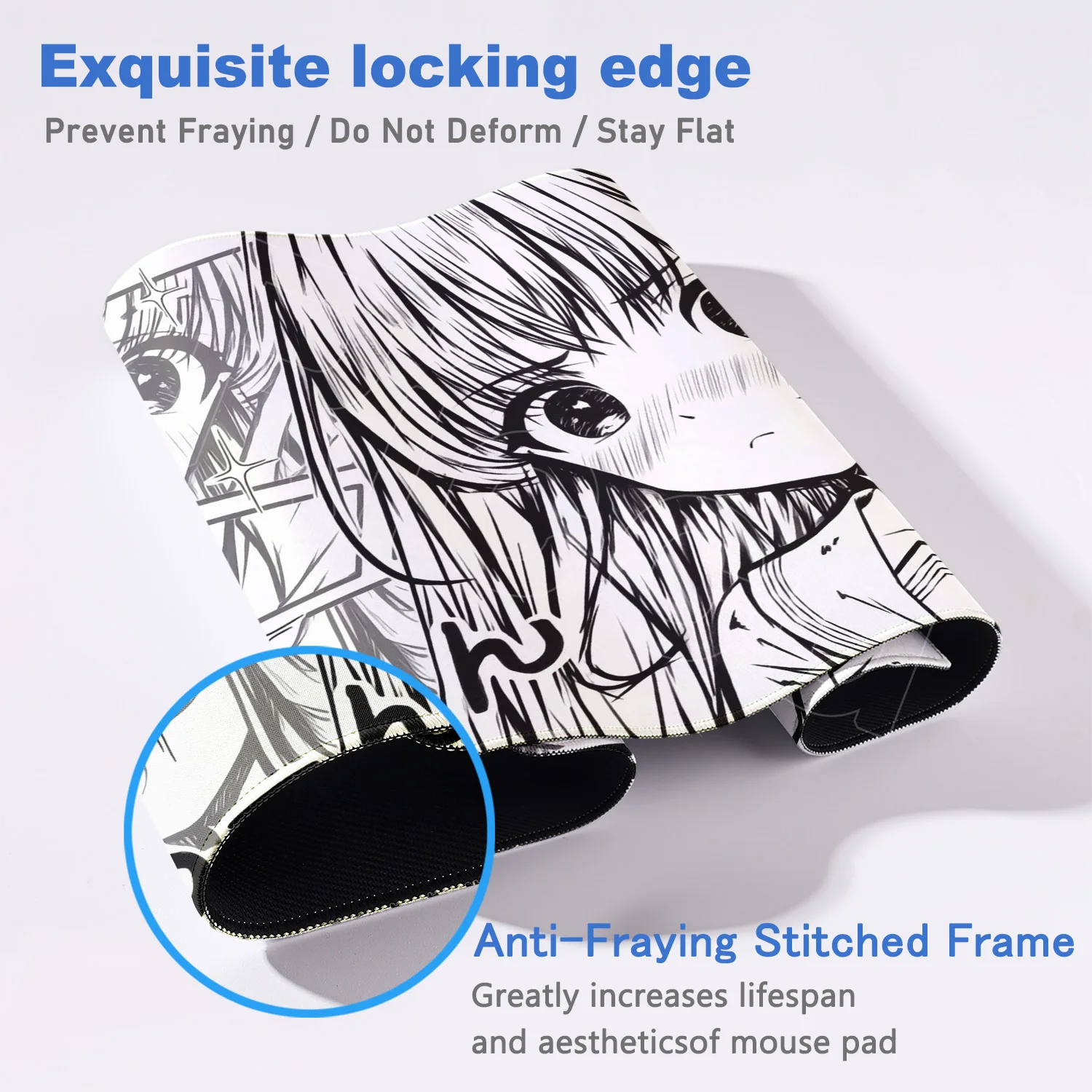 Roze Witte Lijntekening Schoonheid Meisje Muismat Rubber Antislip Gaming Kantoor Tafel Bureau Mat Computer 900x400mm Toetsenbord Muismat