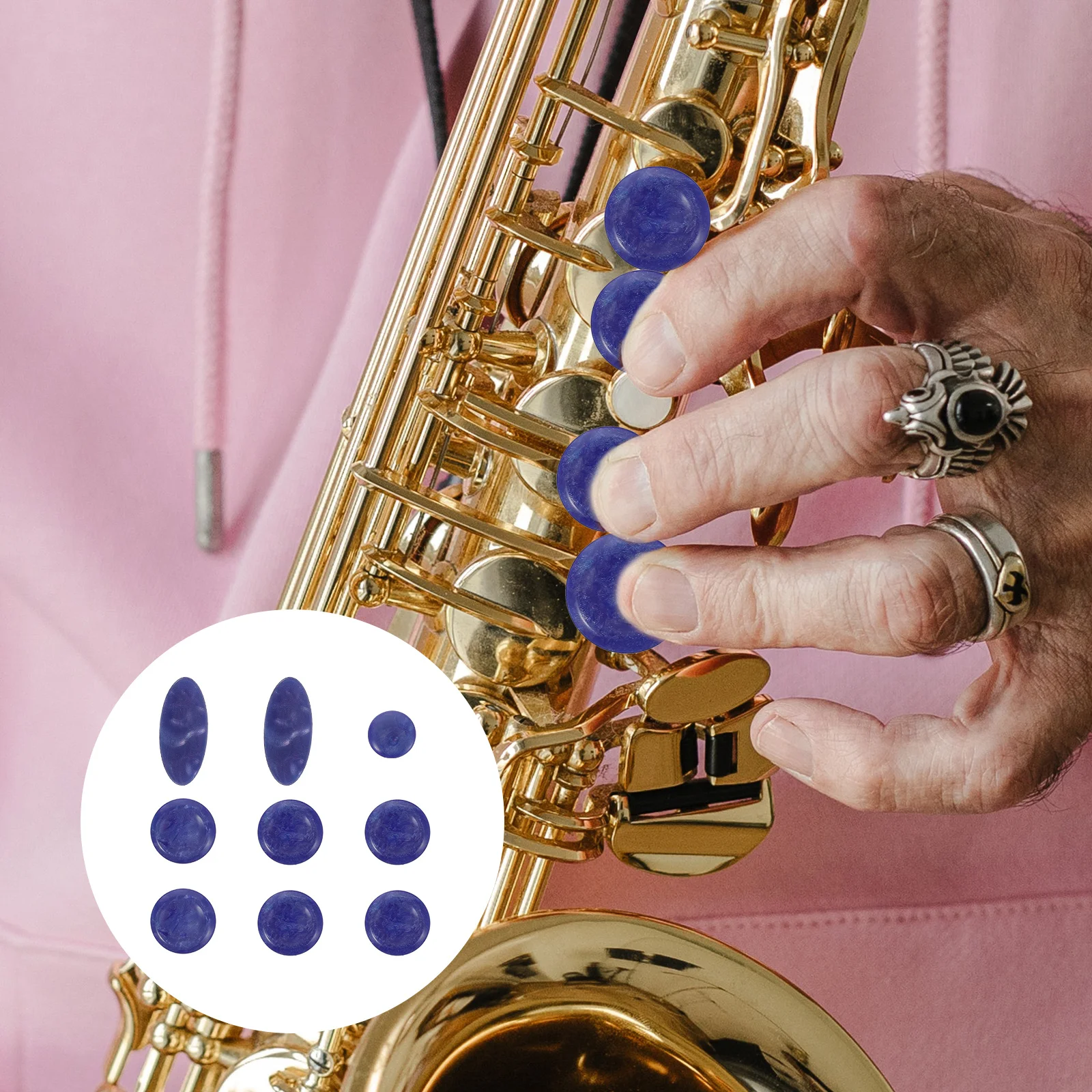 

9Pcs Saxophone Accessories Premium Plastic Button Snaps Exquisite Key Shell Covers for Tenor Alto Music Tools Press Covers