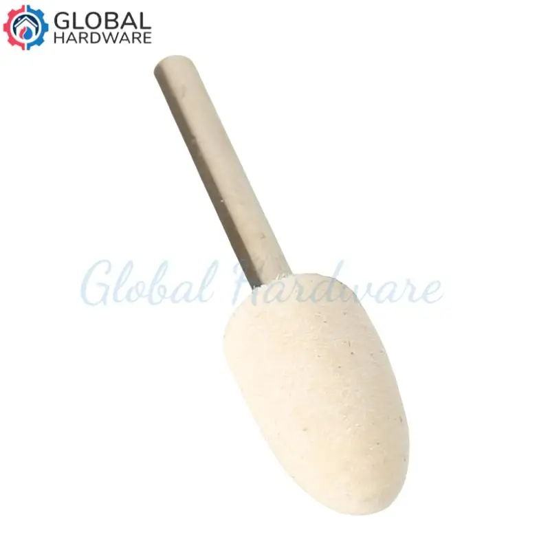 Roda Poles Wol Felt dengan Shank 3mm untuk Mesin Gerinda, Bor, dan Alat Putar, Grit 8mm