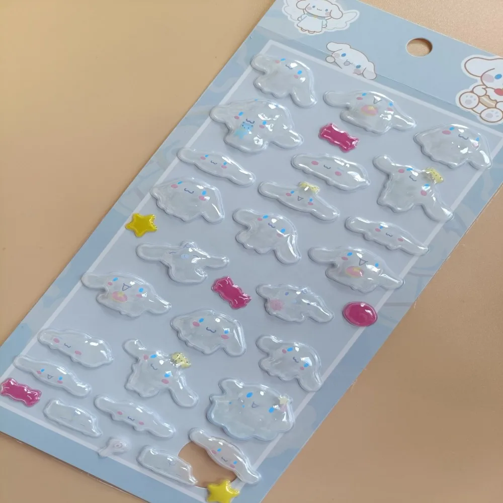 6 szt. Urocze, modne, zabawne naklejki na telefon z motywem cynamonu, naklejki dekoracyjne 3D z kryształkami Hello Kitty, zabawki dla dzieci