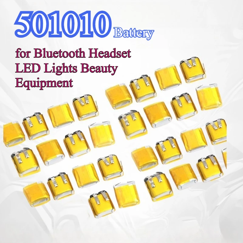 501010 501012 3.7V Lipo Rechargeable Polymer Lithium Batteries 35mAh Battery for Bluetooth Headset LED Lights Beauty Equipment