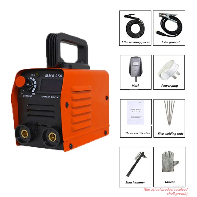 

Mini Arc Welders Set Portable MMA250 Inverter Welding Machine Multifunctional Welding Tools with US Plug Manual Repair Tools