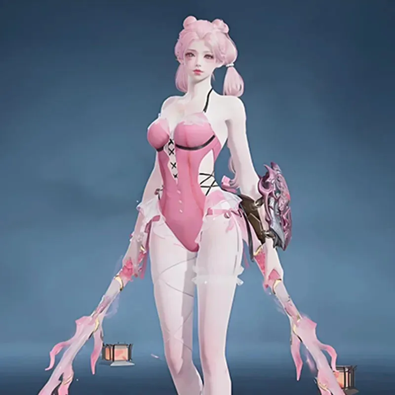 파티 핑크 수영복 우펜베리 션 미아오 의상 변장 섹시한 캐릭터 초여름 코스프레;4.f'7;j,3'