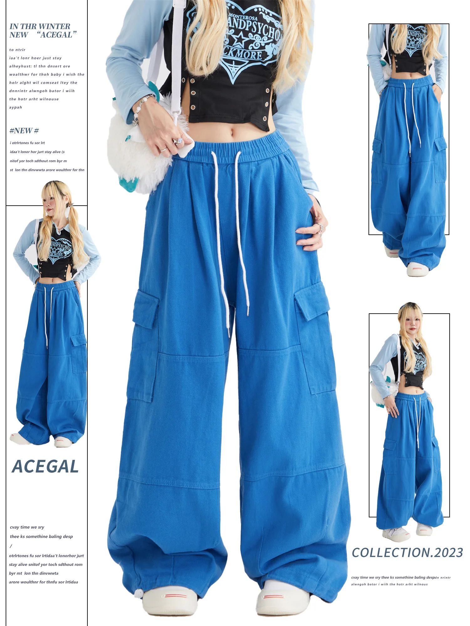 

Remedie American Streetwear Thick Wide Leg Cargo Pants Men's Drapey Loose Fit Early Autumn New Style High Waist Straight Tube