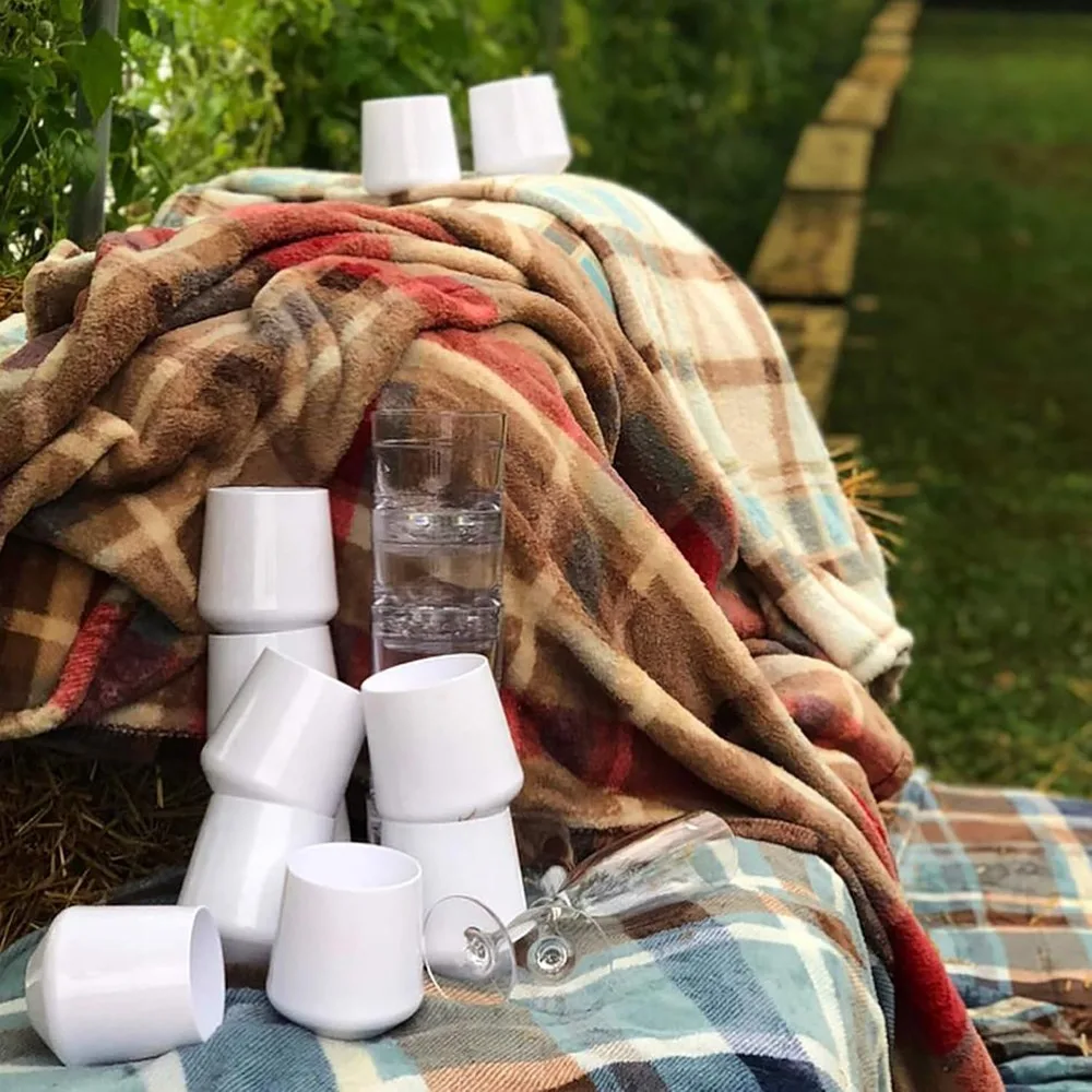 مجموعة كؤوس النبيذ غير القابلة للكسر مكونة من 4 قطع، أواني زجاجية بلاستيكية تريتان 12 أونصة للاستخدام الداخلي والخارجي، باللون الأبيض #3