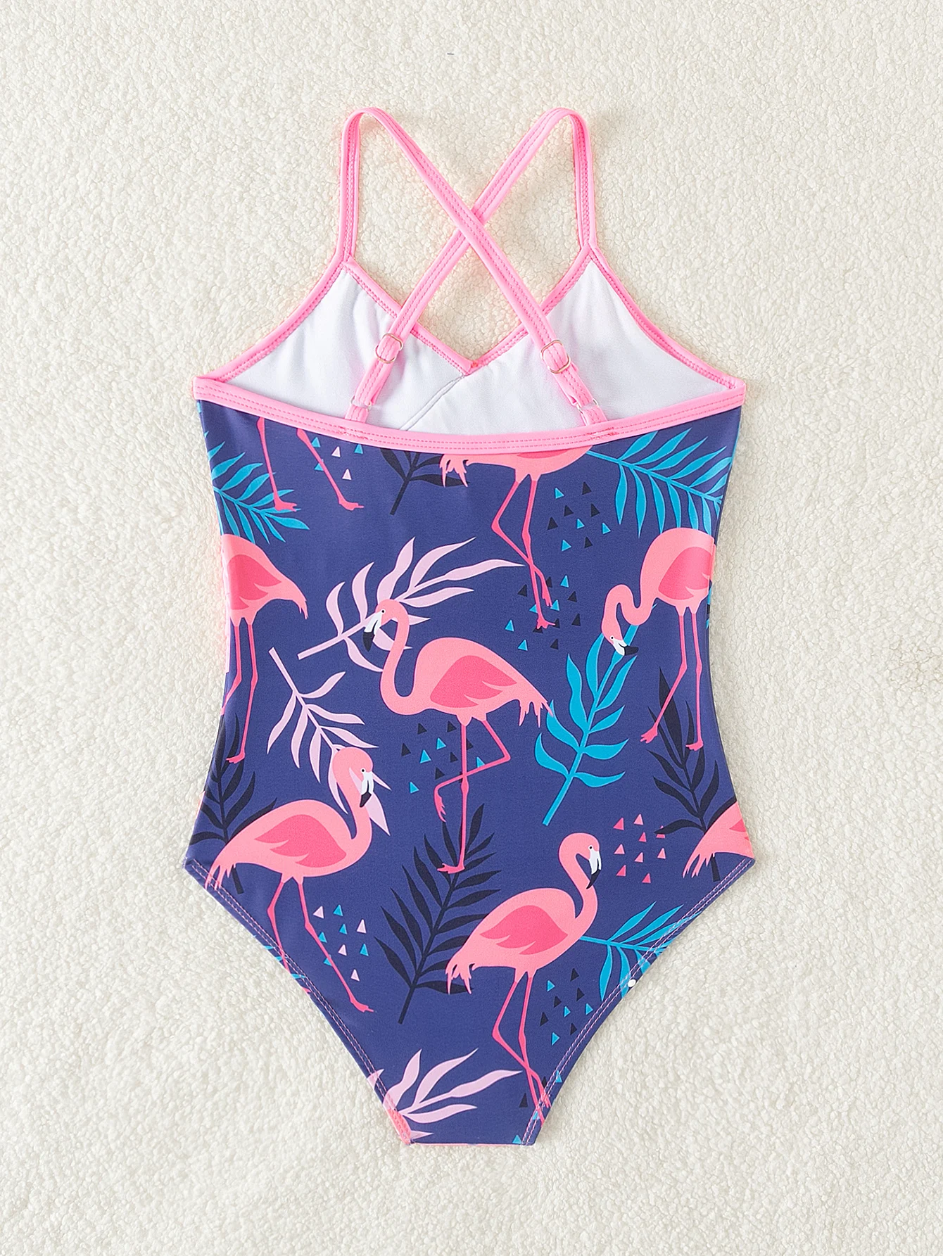 Girls Kids Teen Flamingo Graphic 3 Layer Ruffle One Piece Swimsuit Summer Surf Child Girls Swimwear Beach Clothes Bathing Suit