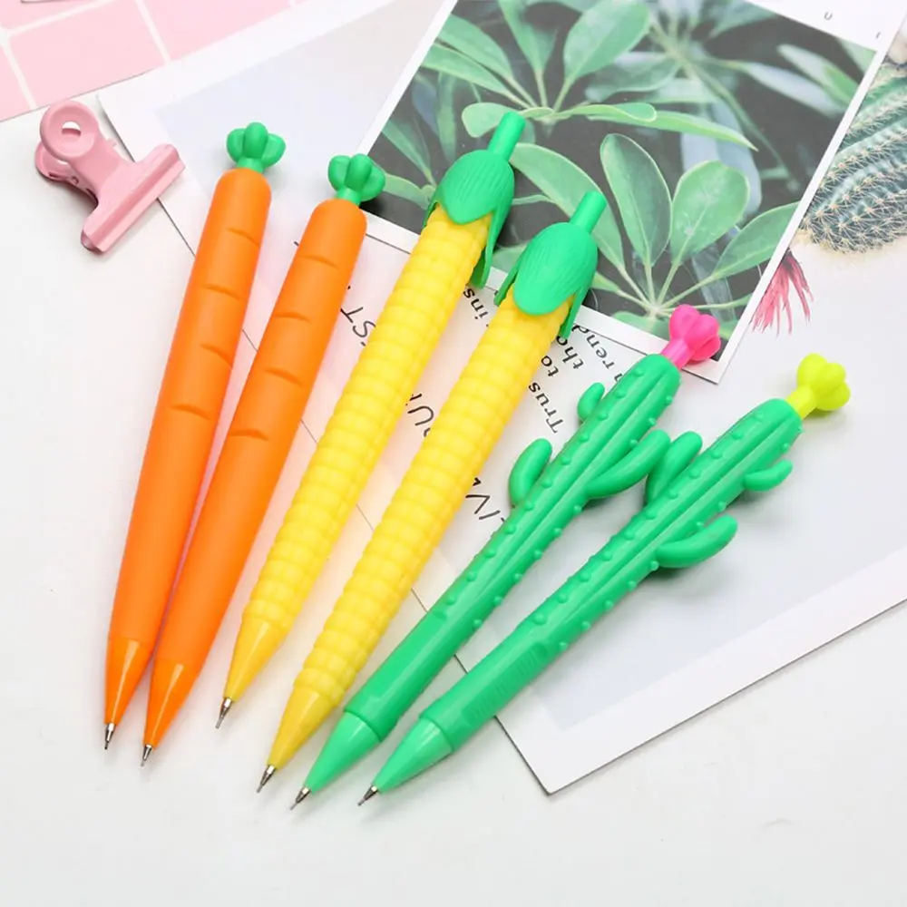 0.5/0.7mm Carrot Cactus Corn Mechanical Pencil  Mechanical Pencil Cartoon Cute Creative Soft Comfortable Gel Pen Press Pen