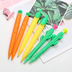 0.5/0.7mm Carrot Cactus Corn Mechanical Pencil Mechanical Pencil Cartoon Cute Creative Soft Comfortable Gel Pen Press Pen
