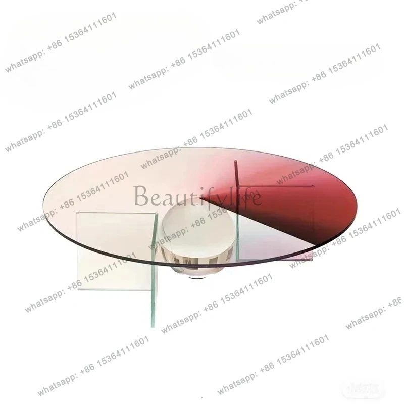 

yj9 Acrylic transparent table living room coffee table household small apartment simple modern round ins table
