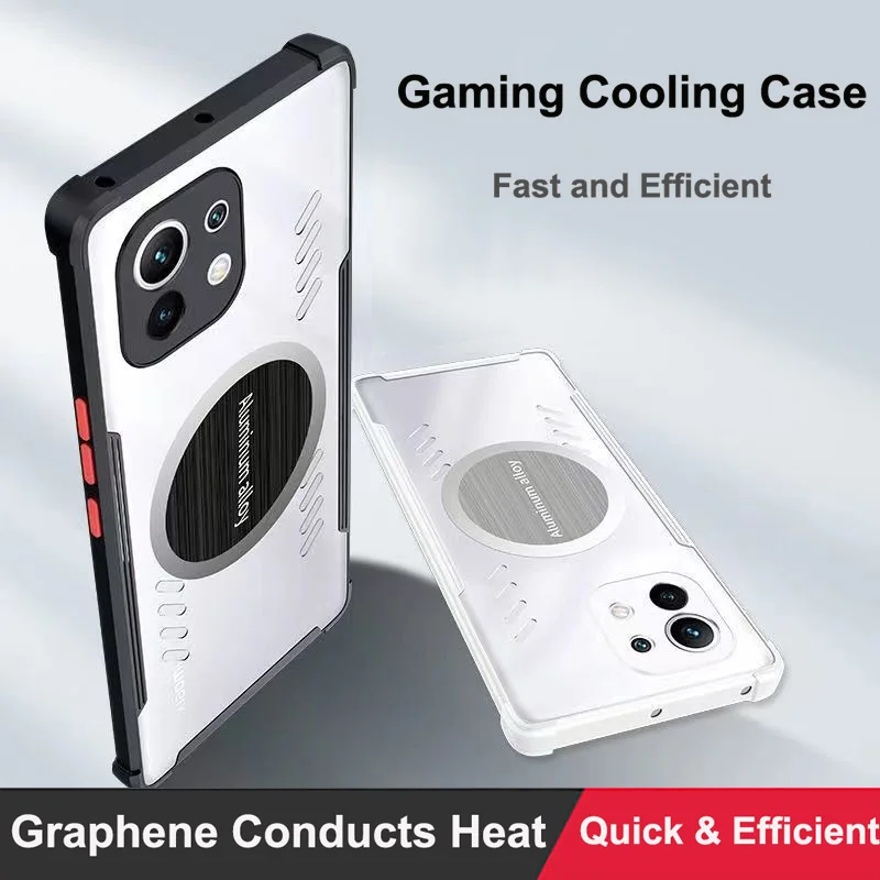 For Xiaomi Mi 11 Ultra Case Mi 11Ultra 5G Graphene Transparent Cover For Xiaomi 11 Pro Thermal Game Magnetic Cooling Shell