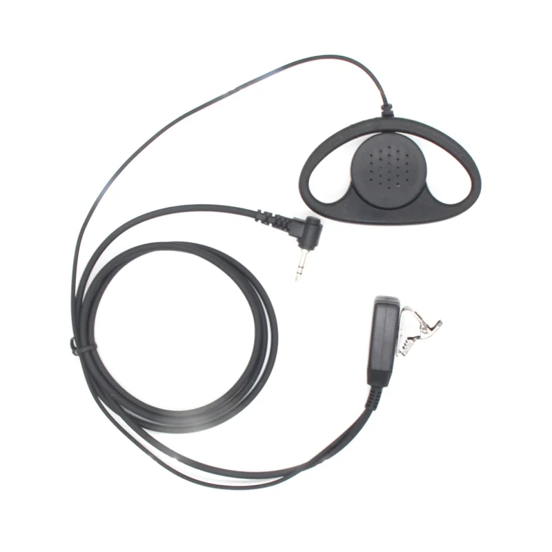 2PCS D Shape Walkie Talkie Headset Earphone 1Pin 2.5Mm PTT Mic Earpiece for Motorola T5620 T6200