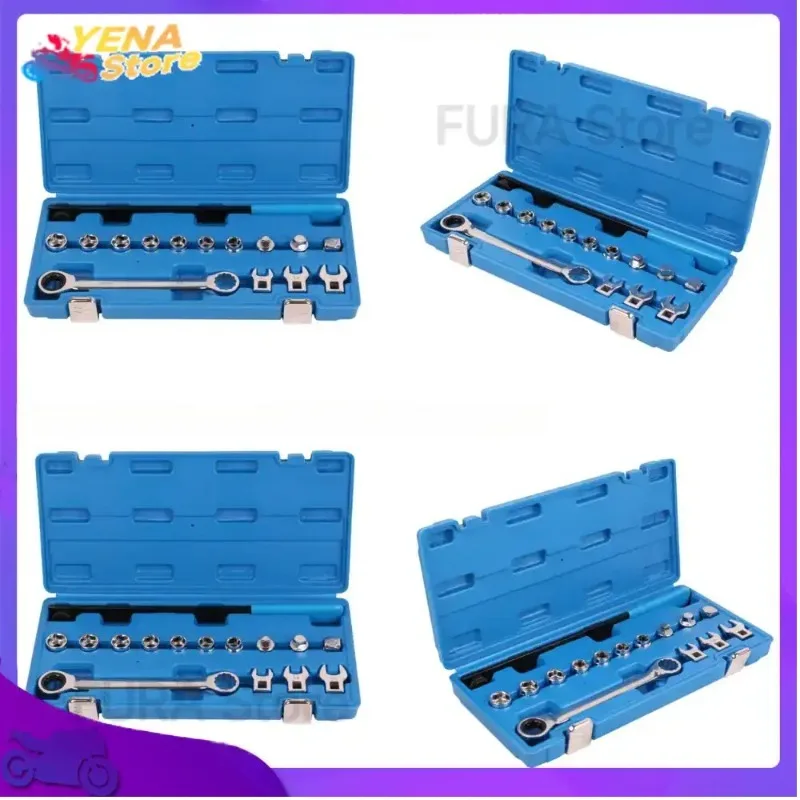 

15pcs Adjustable Timing Belt Tool Set for Car Repair Includes 13mm 19mm Tensioner Pulley Wrench Inertia Ratchet Serpentine