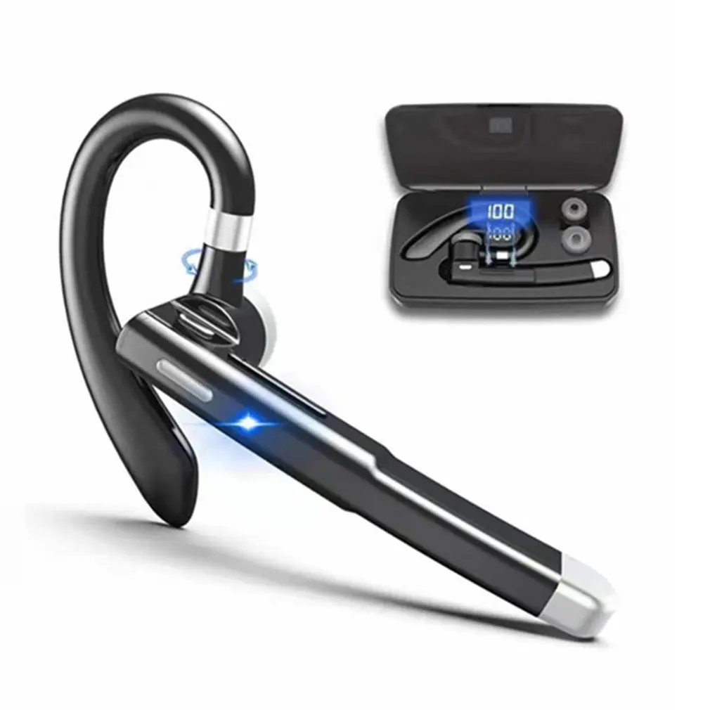 

YYK-520 Wireless Bluetooth HiFi Headset with Battery Display for Xiaomi Huawei Phone Business Hook Earbuds Waterproof Earphone