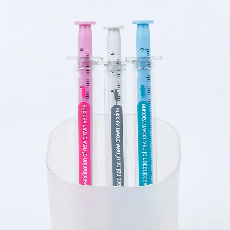 1/3Pcs Black Ink Creative Syringe Modelling Neutral Pen Gel Signature Pens Students Gift Kawaii Stationery