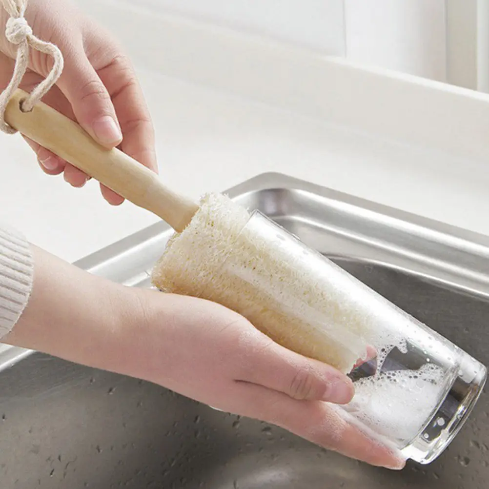 

Набор из 3-х щеток для чистки чашек с деревянной ручкой и натуральной люфой, сверхпрочные, не царапают, с возможностью настенного крепления, для всех видов чашек, бутылок и кружек