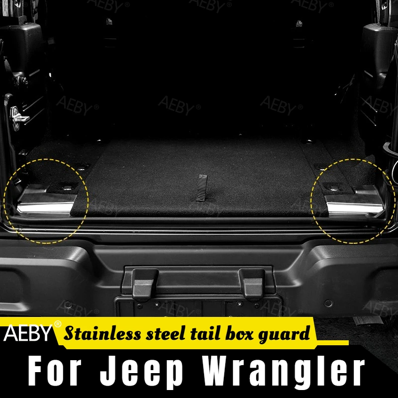 

For Jeep Wrangler 2018-2023 Stainless steel rear bumper sill protector,Door scratch resistant,Trunk stainless steel guard