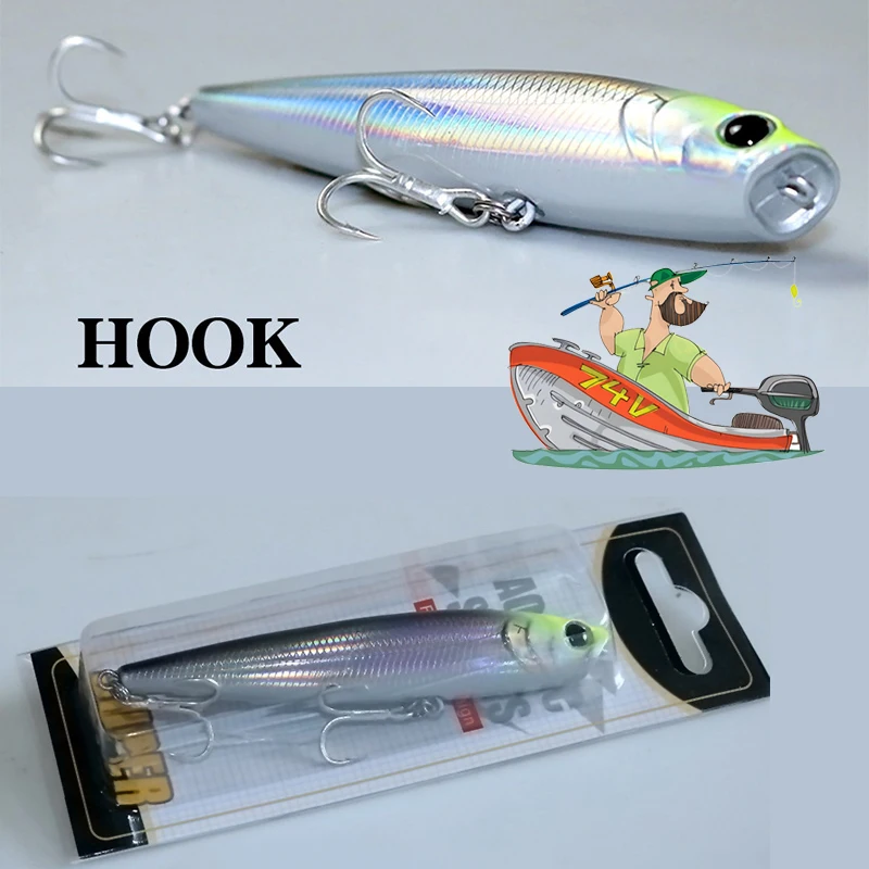 12/19.5g Throwing Towing Biomimetic Bass Bait， Seawater Freshwater Floating Lifting Rod Hard Fishing Bait， Fishing Accessories