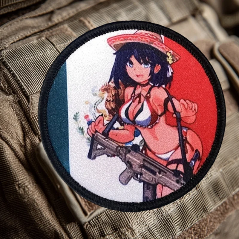 

Mexican Bikini Girl Patch Military Tactical Morale Badge Print Hook and Loop Backpack Clothing Decorative Sticker Armband