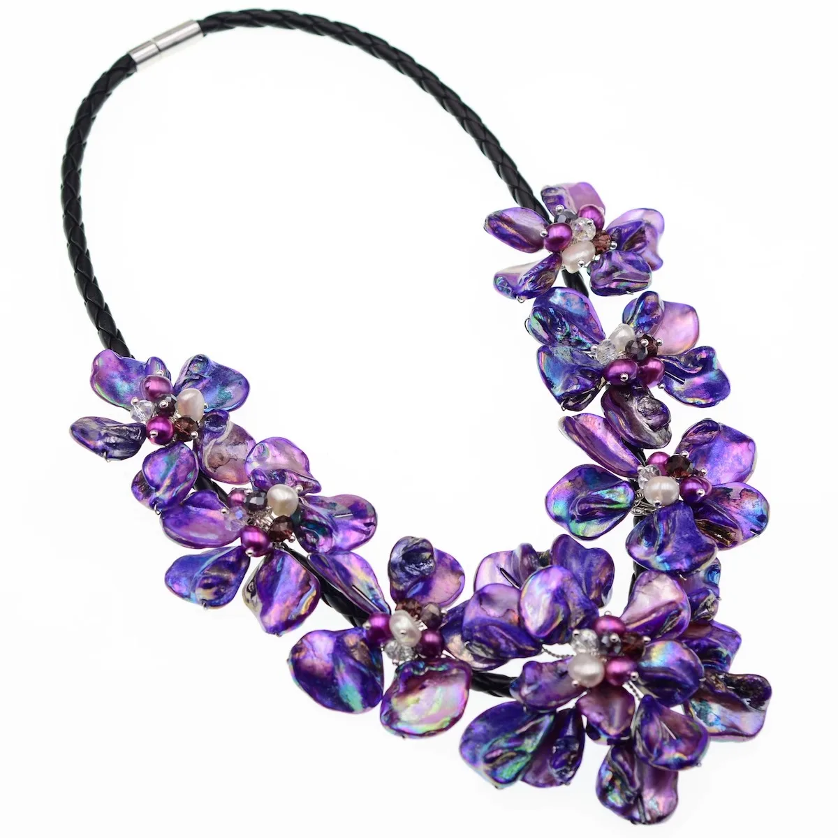 French fashion original design Baroque pearl shell flower necklace Luxury exaggerated women's banquet jewelry accessories