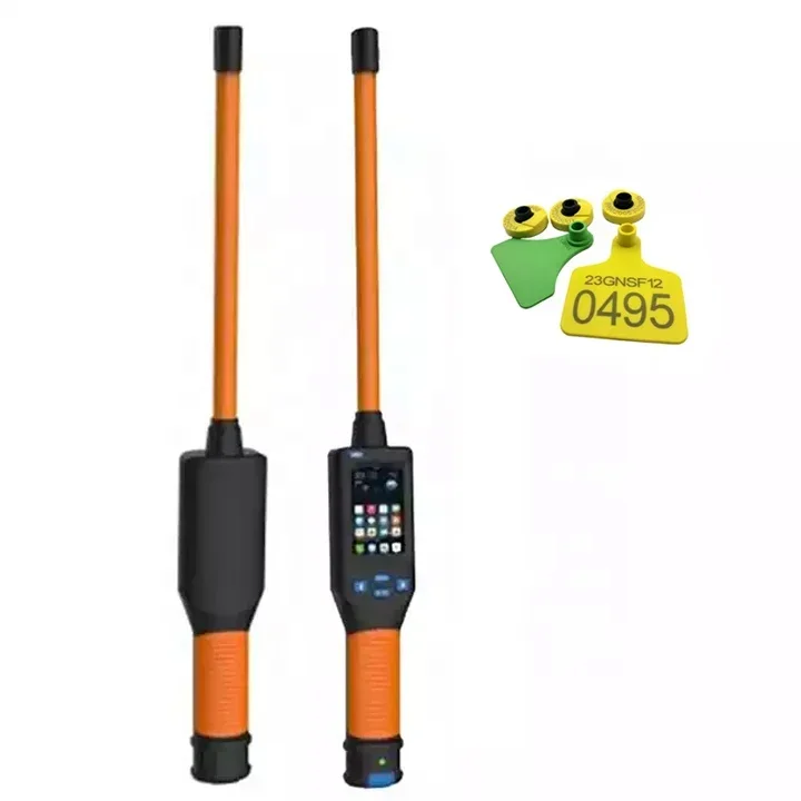 OTPS long stick sheep ear tag handheld scanner 134.2khz Fdx/hdx portable cattle rfid reader animal ear tag stick chip scanner