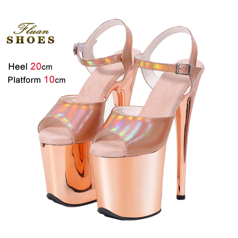 

Новые женские голографические босоножки-гладиаторы на платформе с зеркальным эффектом, на шпильке 20 см, с ремешком на щиколотке, для танцев на пилоне, лето 2026