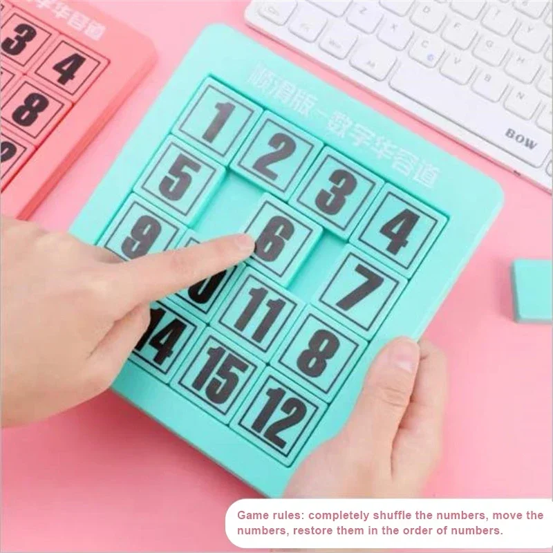 Digital Klotski Slide Pupils Magnetic Number Sliding Puzzle Game Huarong Road Board Math Early Educational IQ Training Toy Gift