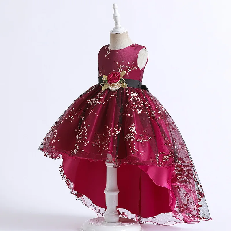 Vestidos de Fiesta de dama de honor para niñas, traje de fiesta de graduación y cumpleaños, longitud hasta el suelo, flores, ocasión Formal