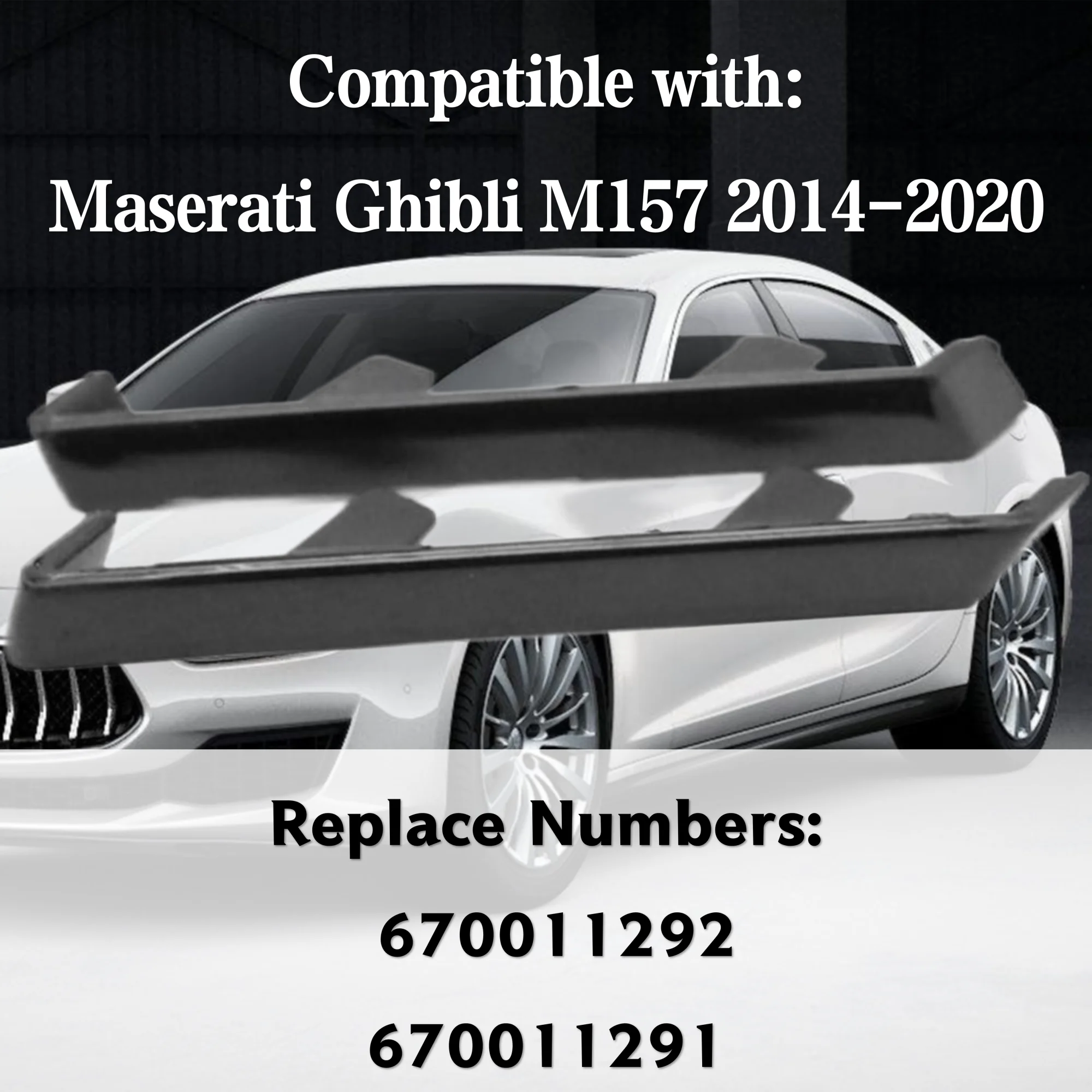 Car Front Bumper Left Right Plate 670011291 for Maserati Ghibli M157 2014-2020 Bracket Glossy Black Trim Holder 670011292