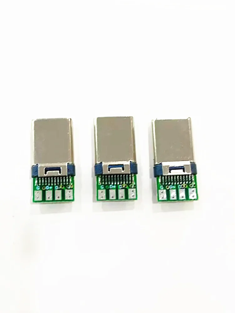 100pcs/lot  Male USB 3.1 TYPE-C Male Splint 8P Plug with PCB Board Wire Type Interface Plug