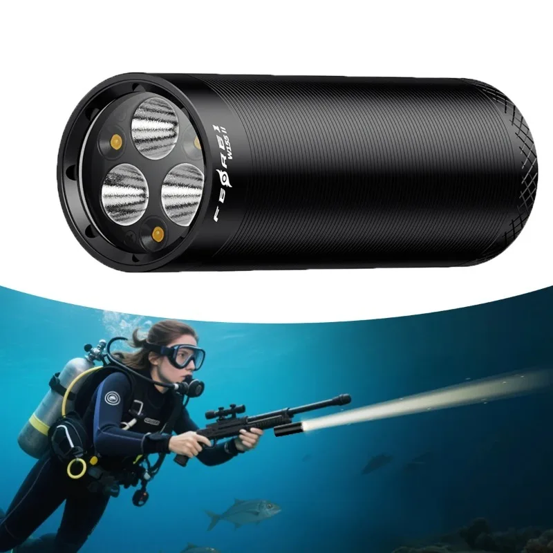 Hot Sale LED Diving Flashlight 3780lumens Aluminum Body Adjustable Brightness Rechargeable Power Source for Spearfishing