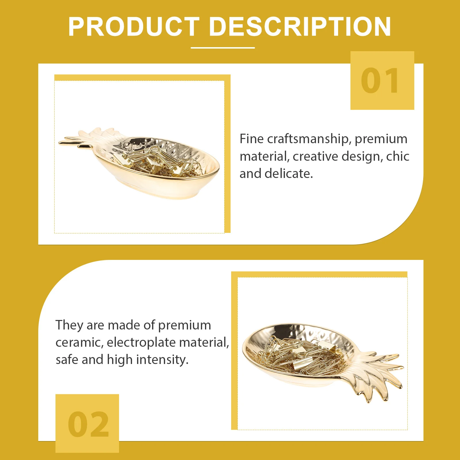 

Ceramic Pineapple-Shaped Tray Chic Delicate Storage Plate for Snacks Candy Fruits Salad Serving Home Decoration