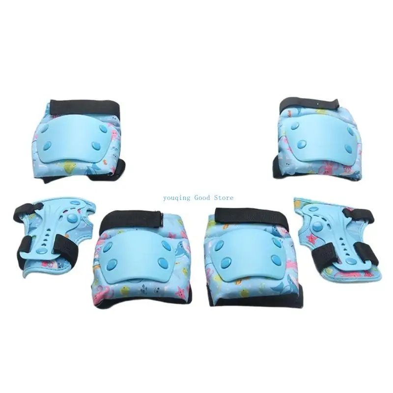 

N58B Child Roller Skating Protective Gear Set Adjustable Skating Knee Elbow Brace Hand Pad for 3-8 Boy Girl Skateboarding