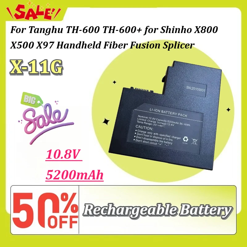 X-11G 10.8V 5200mAh Rechargeable Li-ion Battery for Tanghu TH-600 TH-600+ for Shinho X800 X500 X97 Handheld Fiber Fusion Splicer