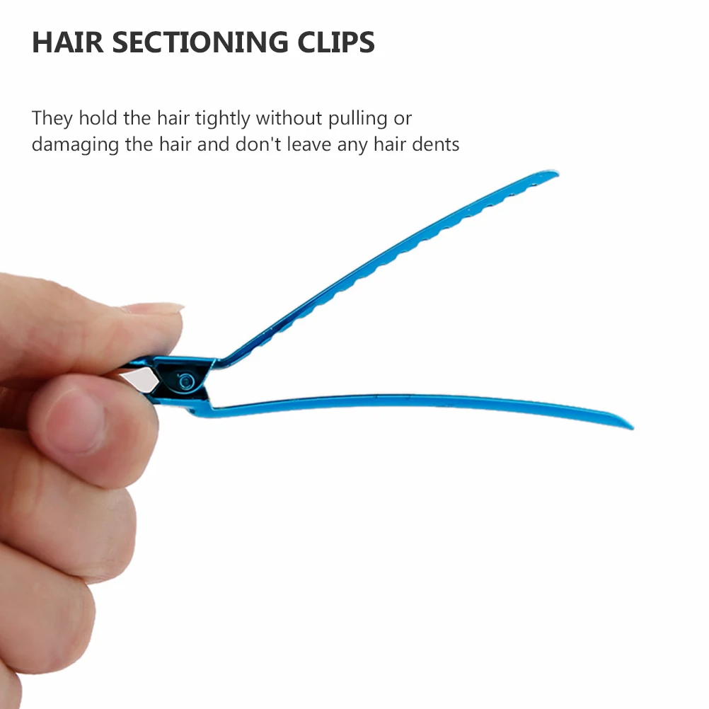 

12pcs Hair Styling Clips for Sectioning Partition Barber Shop Grade Stainless Steel Durable Non Rust Hairdressing Clamps