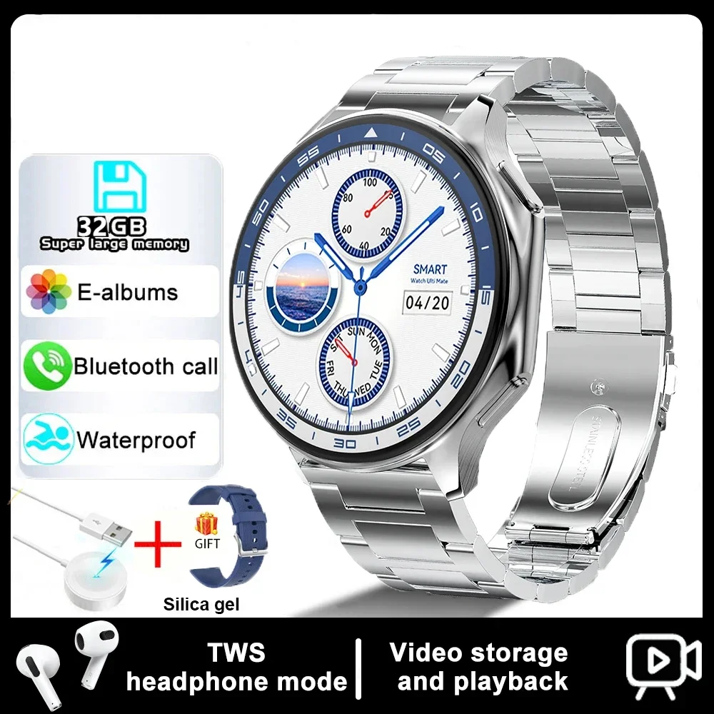 2024 New Men's Premium Smart Watch - 1.43 466*466 Full View Screen, Bluetooth Call, Heart Rate & Blood Oxygen Monitoring,