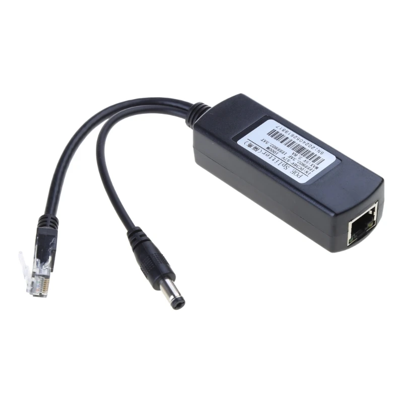 PoE Splitter 1000M Power Over Ethernets Adaptador divisor para cámara seguridad