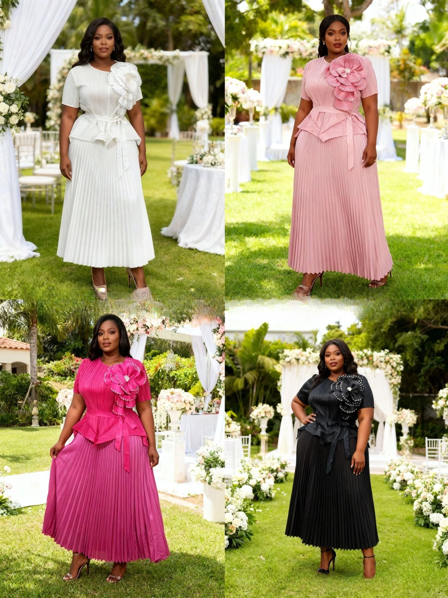 

Miyake Pleated New 2025 Spring and Autumn Loose Fashion Women's Plus Size Suit Beaded Studded Brick Large Flowers Suit Pleats