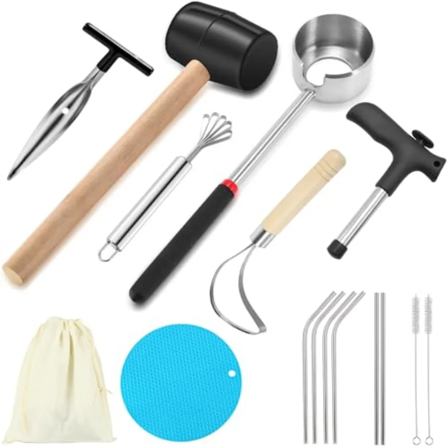 

Набор инструментов для удаления кокосового мяса для безопасного и простого открытия молодых и зрелых кокосов: набор открывателей из пищевой нержавеющей стали с помощью