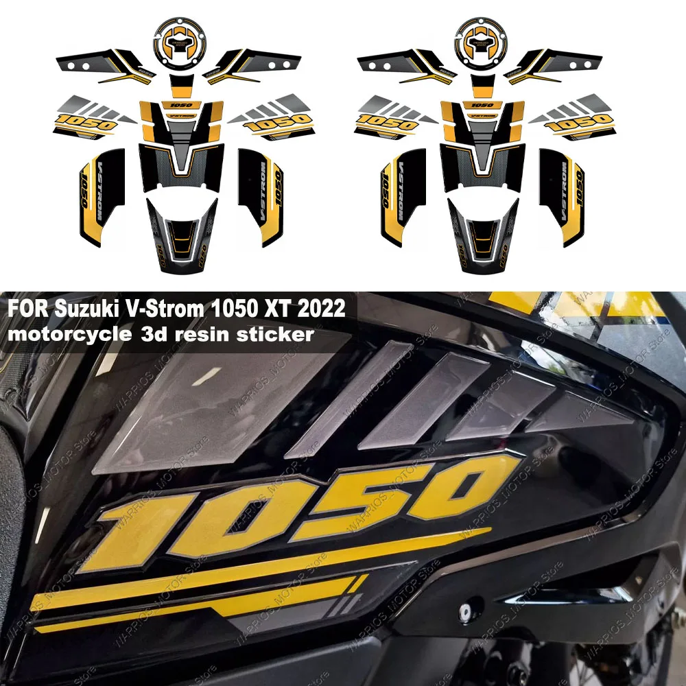 For Suzuki V-Strom 1050 XT 2022 Motorcycle 3D Gel Epoxy Resin Protective Sticker Tank Pad Stickers Decals Kit