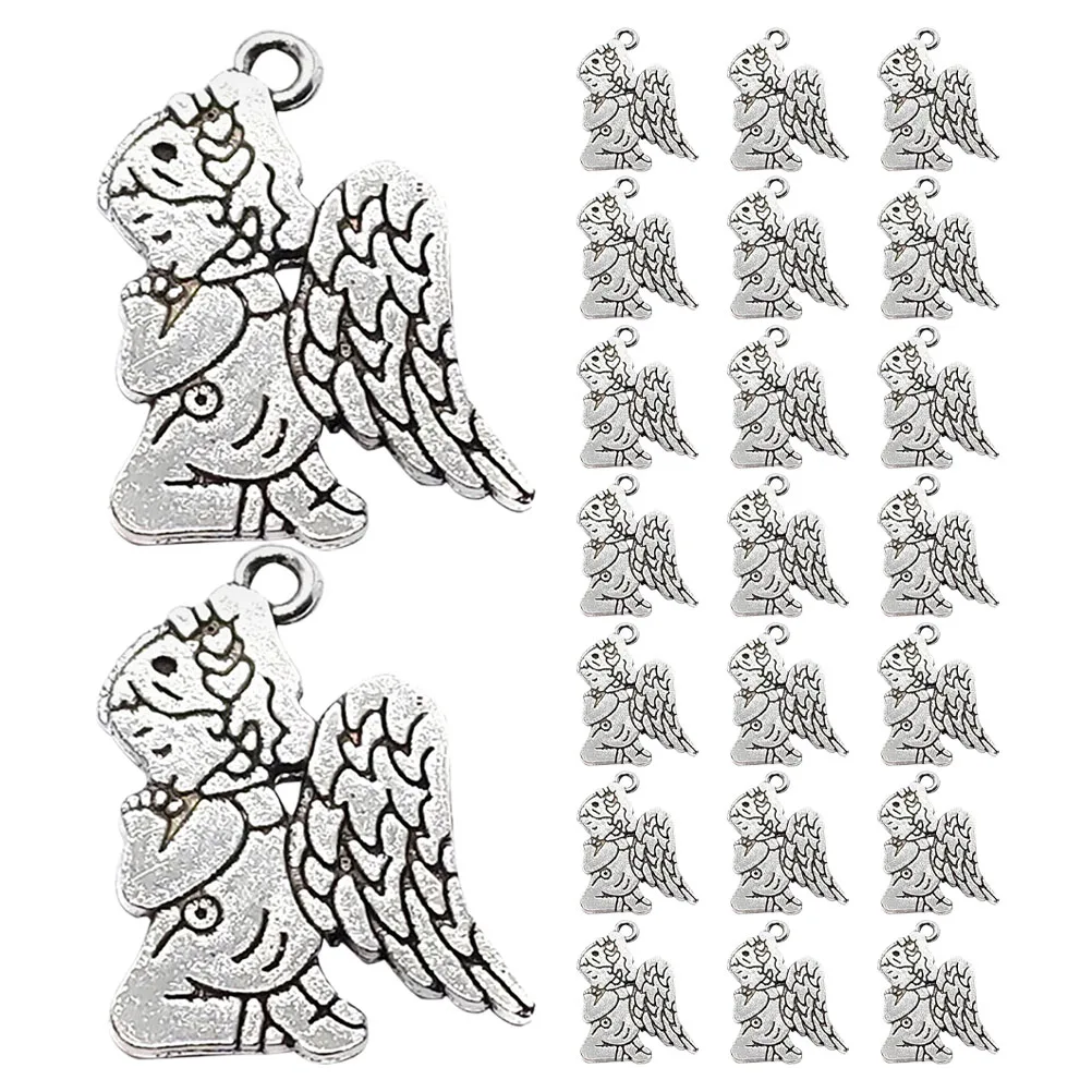 

40Pcs Alloy Angel Charms Praying Pendants 23x17mm DIY Jewelry Making Necklace Bracelet Keychain Accessories